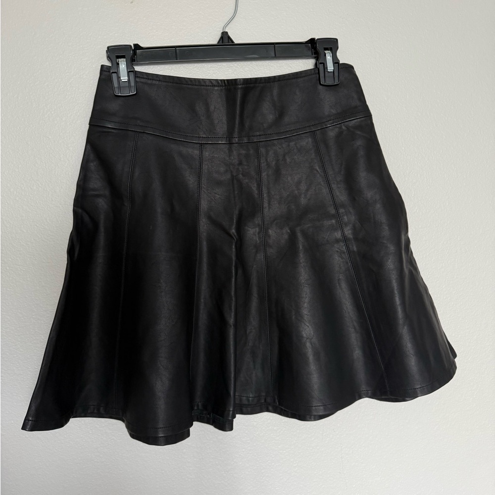 Women’s Black Faux Leather Skirt